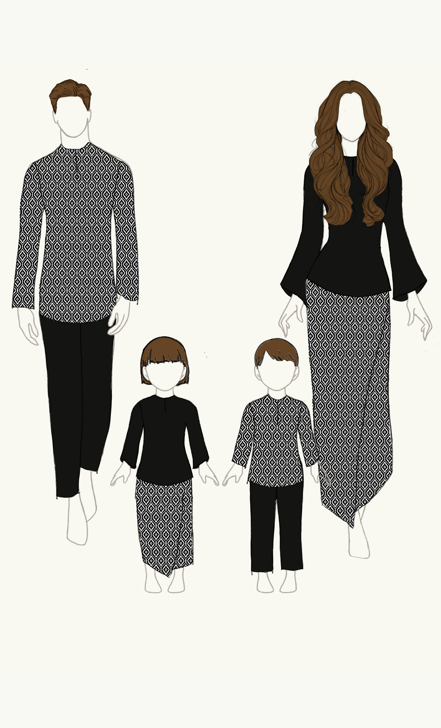 FAMILY SET - MAWJA, BLACK