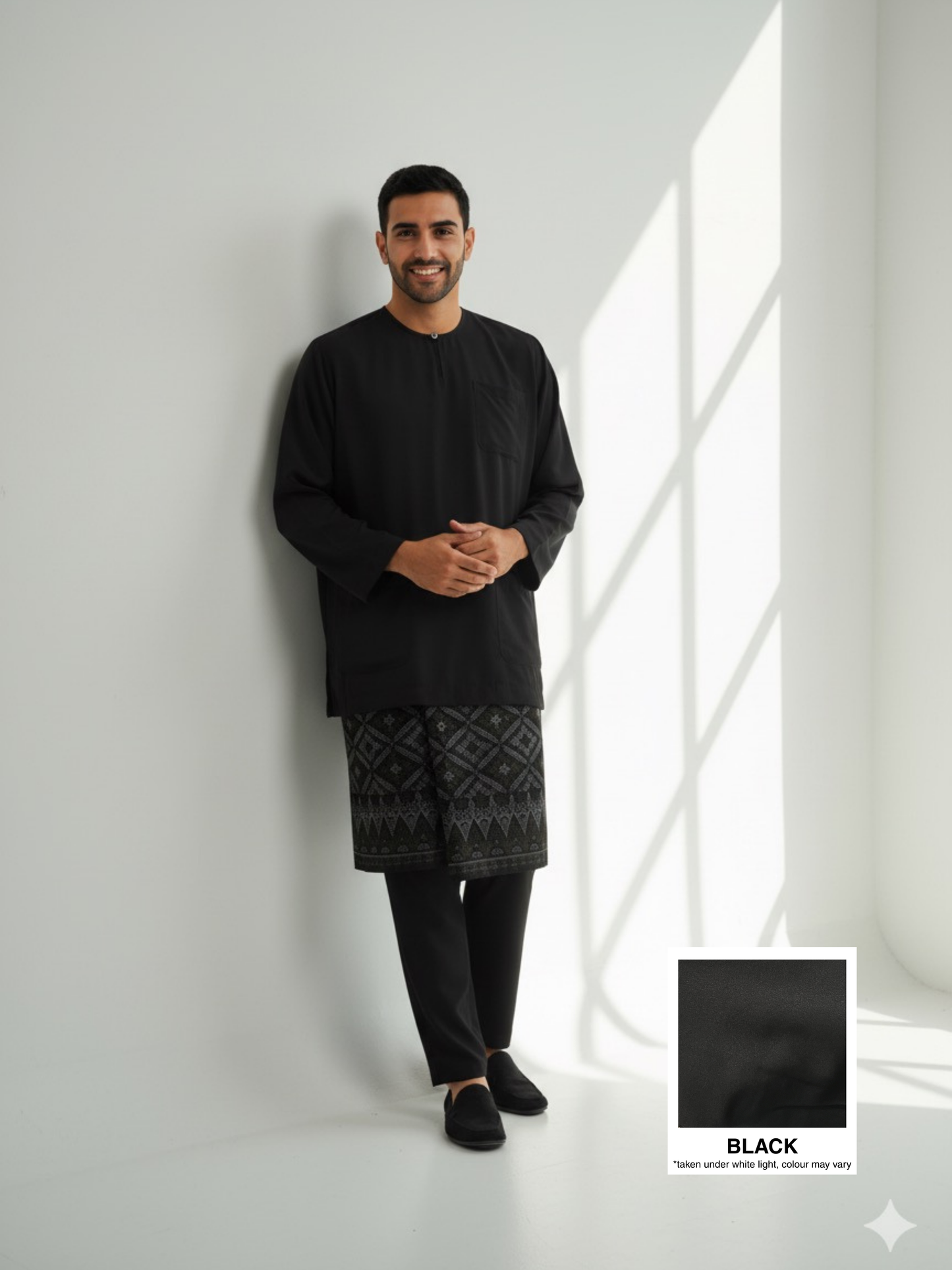 BAJU MELAYU AMIIR TELUK BELANGA (BASIC) - BLACK
