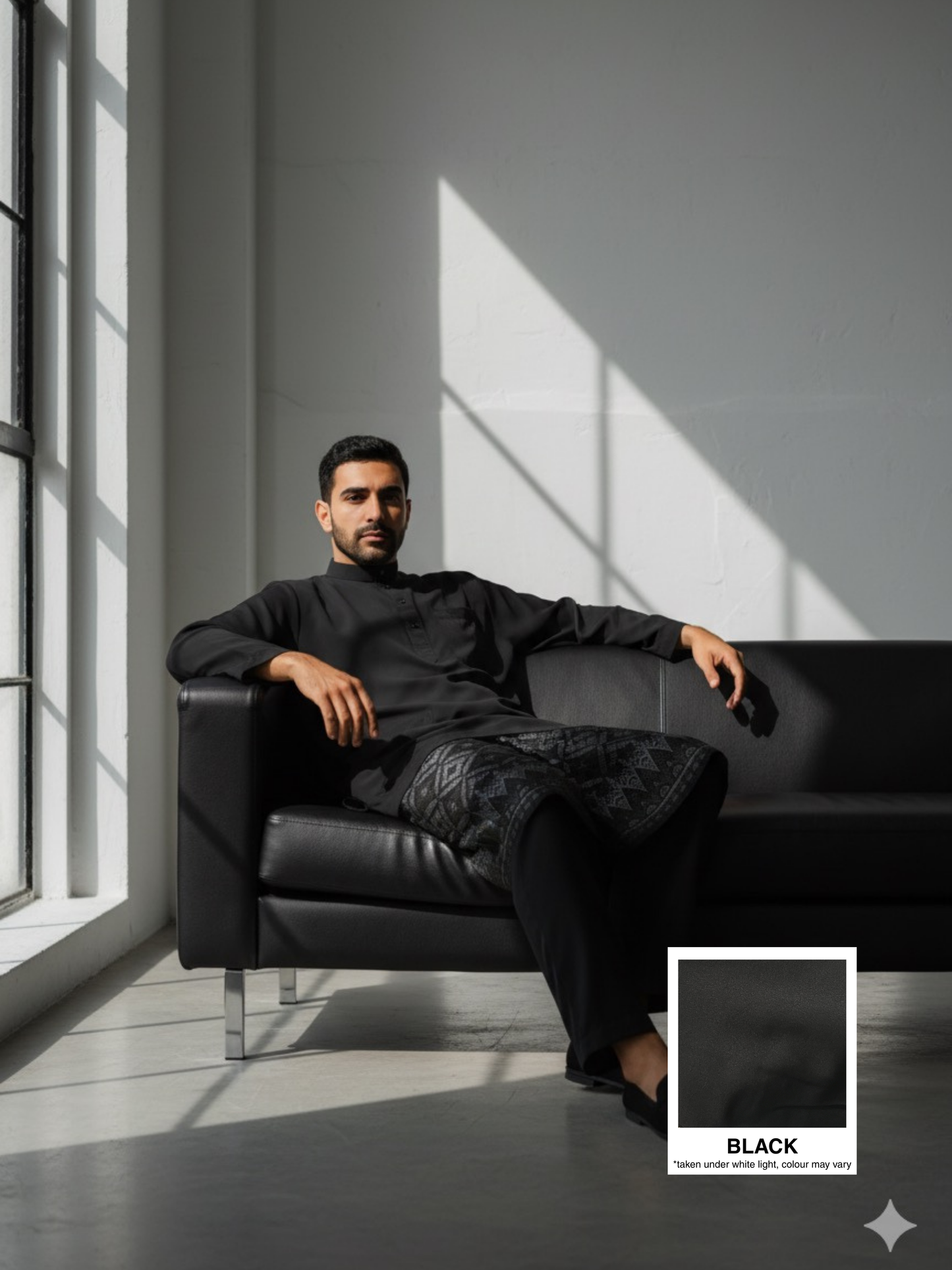 BAJU MELAYU AMIIR CEKAK MUSANG (BASIC) - BLACK