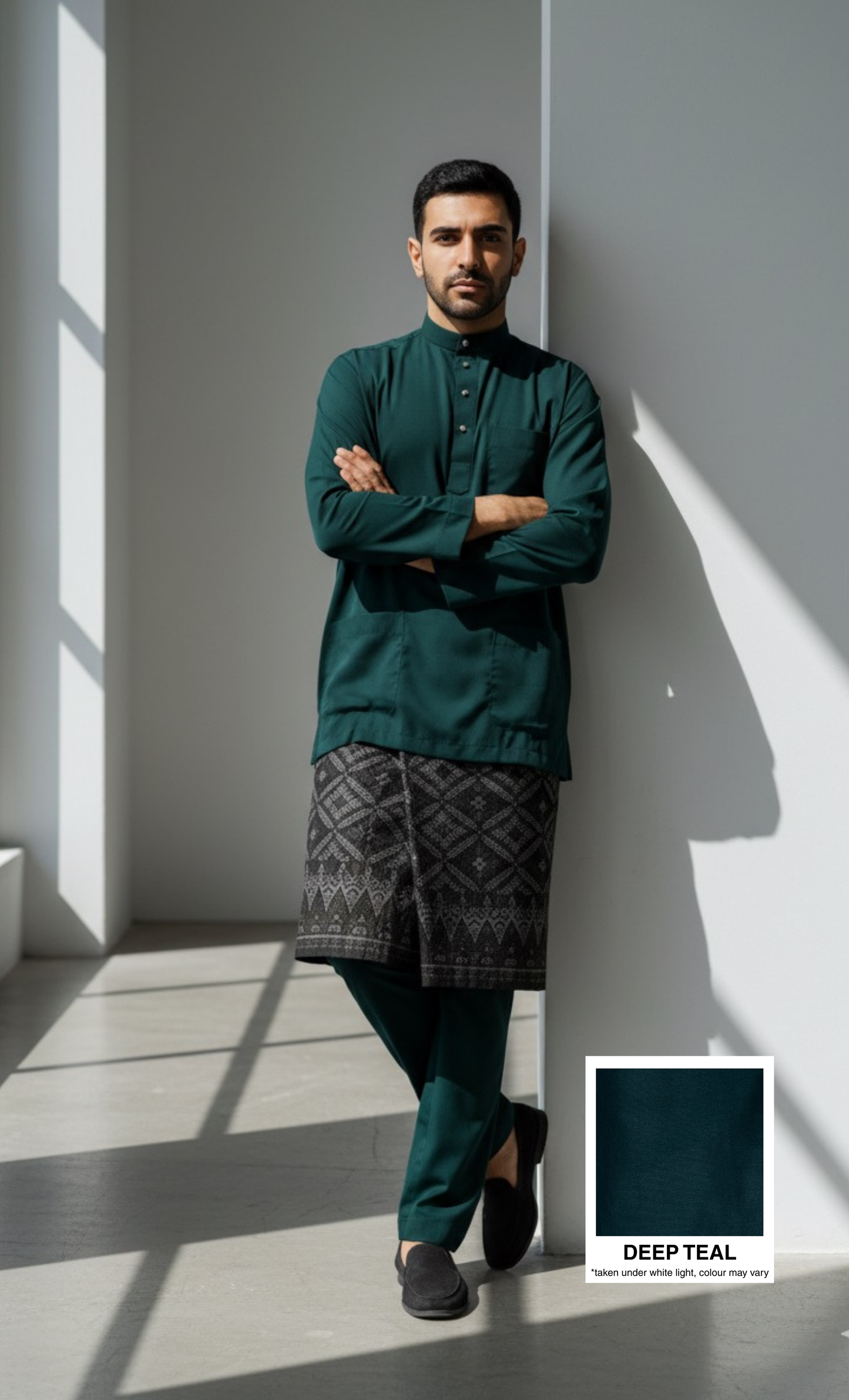 BAJU MELAYU AMIIR CEKAK MUSANG (LOT 6) - DEEP TEAL