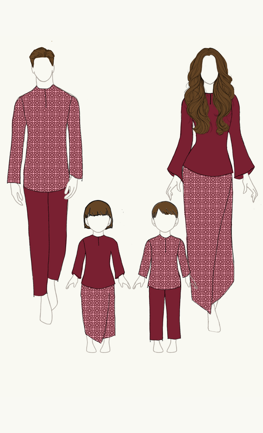 FAMILY SET - ZAHRI, MAROON