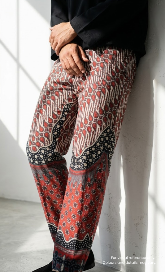 BATIK PANTS - ANISE, RED