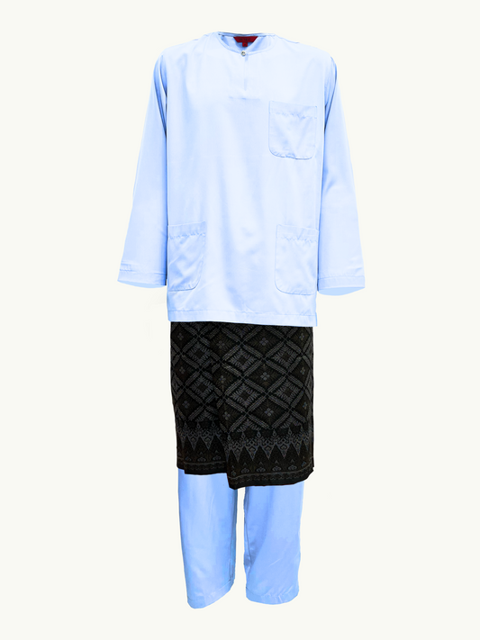 BAJU MELAYU AMIIR TELUK BELANGA (BASIC) - BABY BLUE