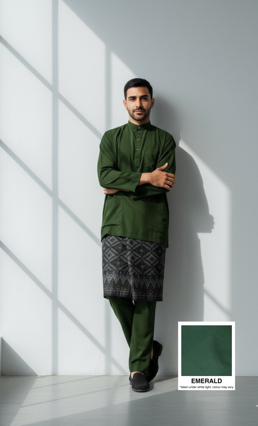 BAJU MELAYU AMIIR CEKAK MUSANG (BASIC) - EMERALD
