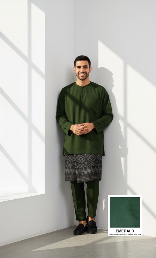 BAJU MELAYU AMIIR TELUK BELANGA (BASIC) - EMERALD