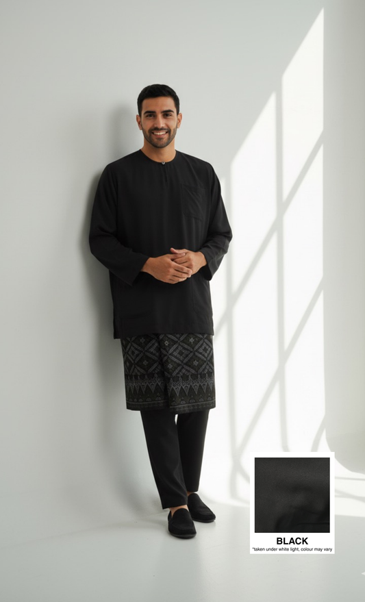 BAJU MELAYU AMIIR TELUK BELANGA (BASIC) - BLACK