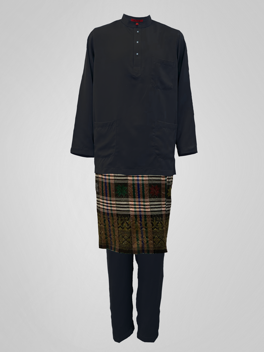 BAJU MELAYU ROKA CEKAK MUSANG - BLACK