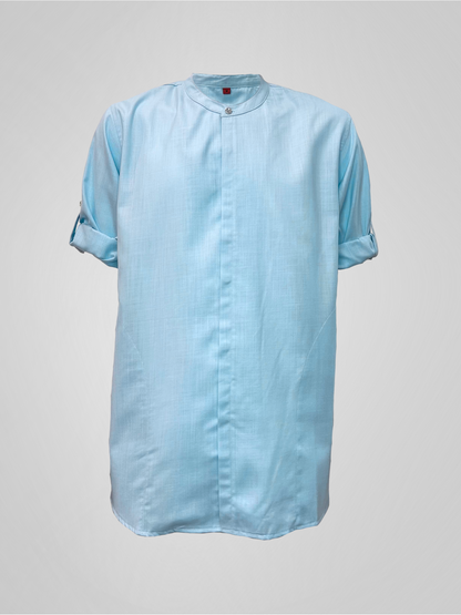 KURTA ROSSO WITH COLLAR - BABY BLUE