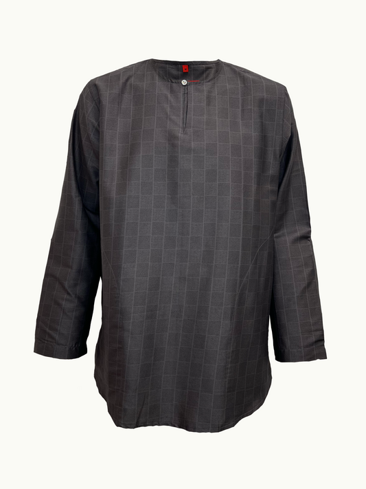 KURTA CHECKERS - DARK GREY