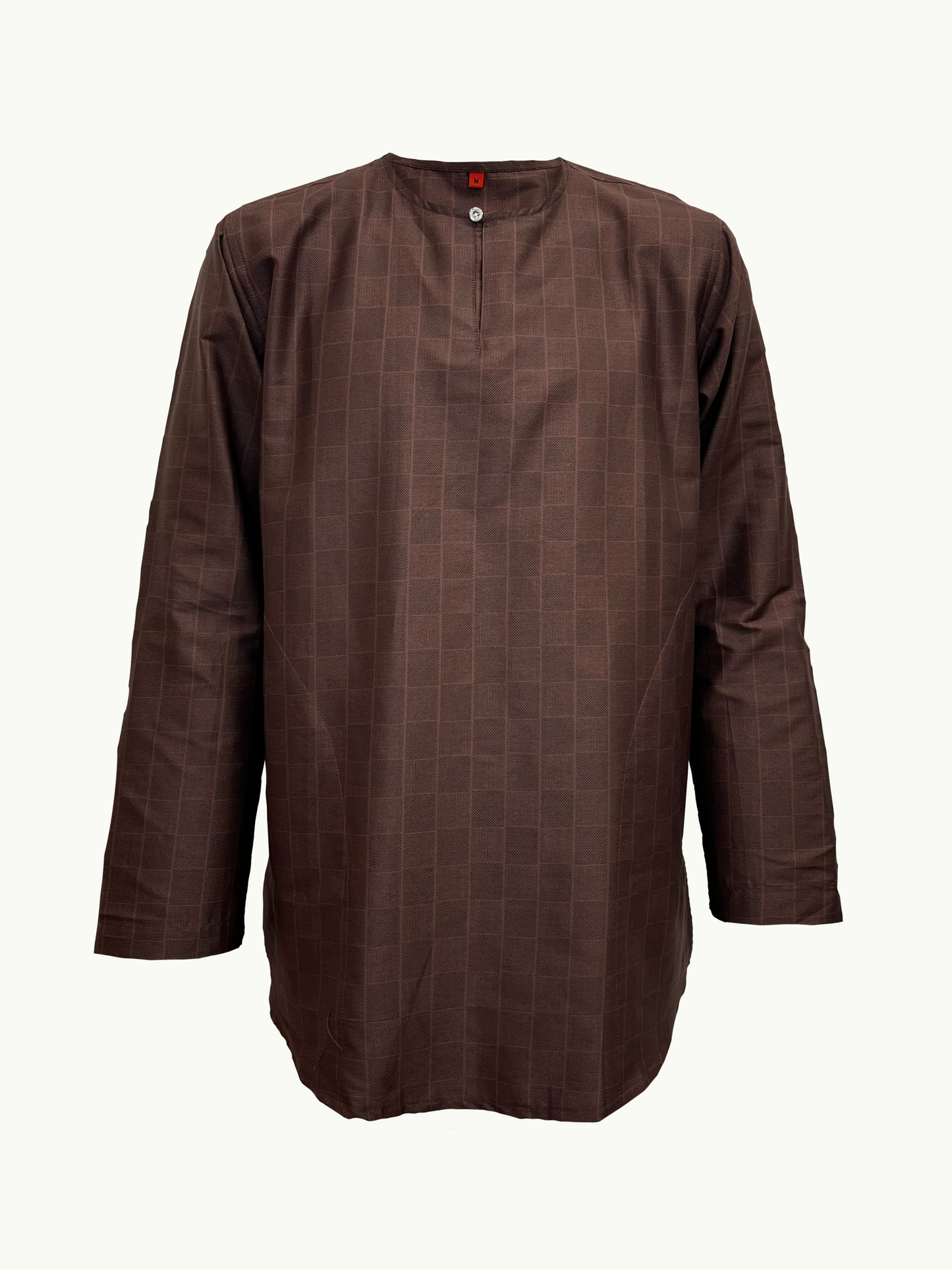 KURTA CHECKERS - REDDISH BROWN