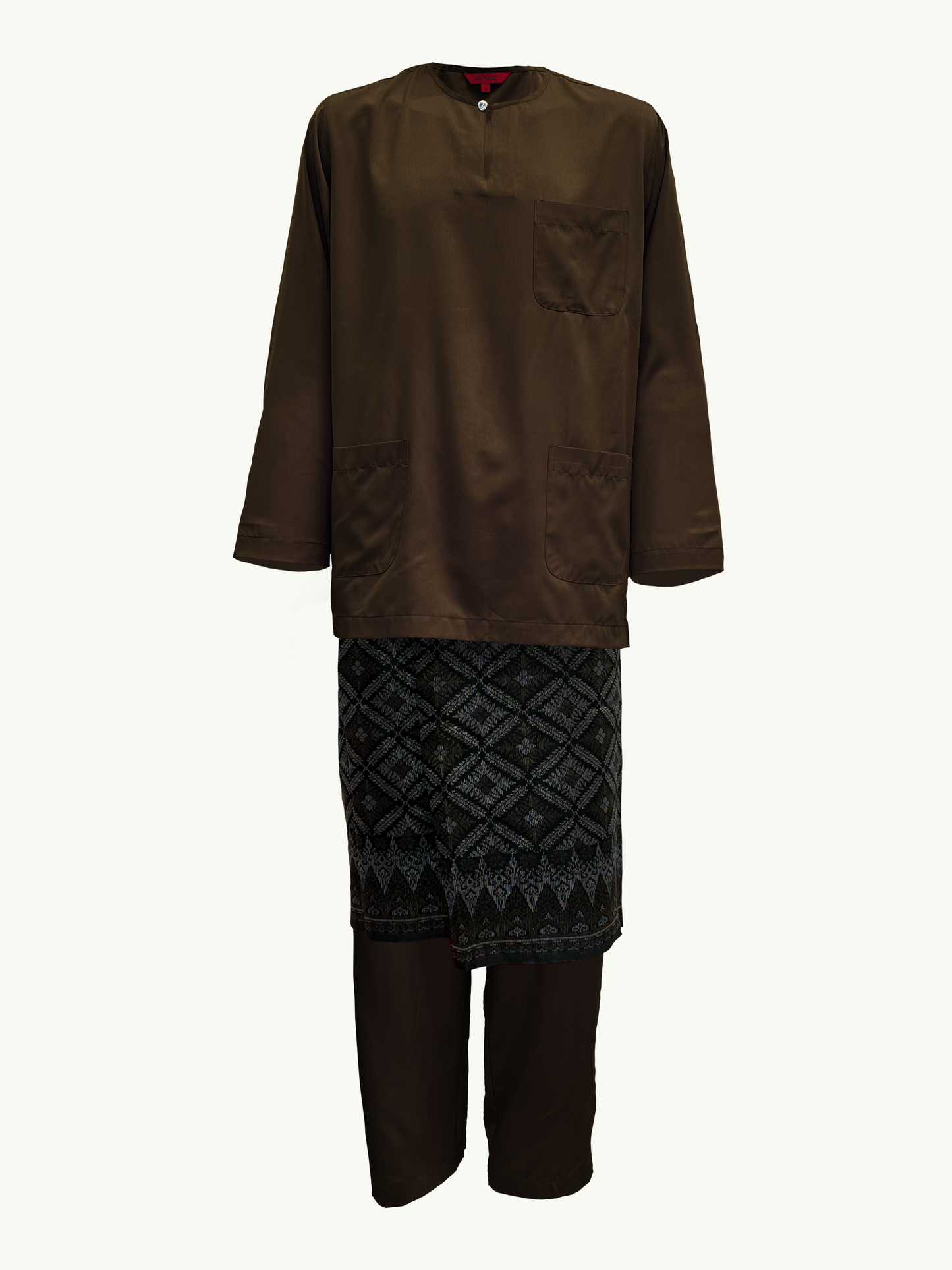 BAJU MELAYU AMIIR TELUK BELANGA (LOT 3) - COFFEE BEAN