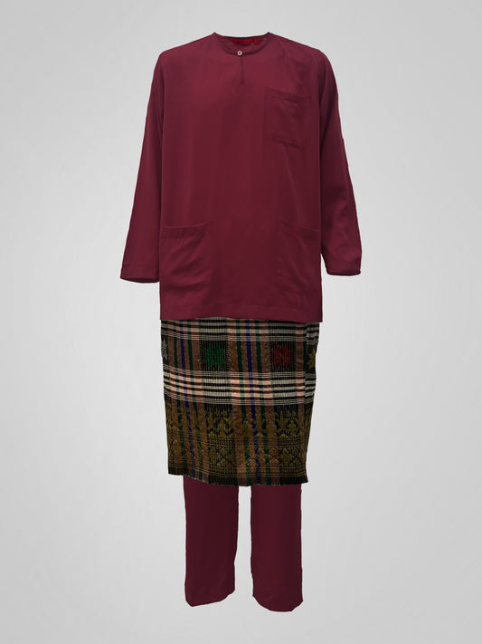 BAJU MELAYU BELL TELUK BELANGA - MAROON