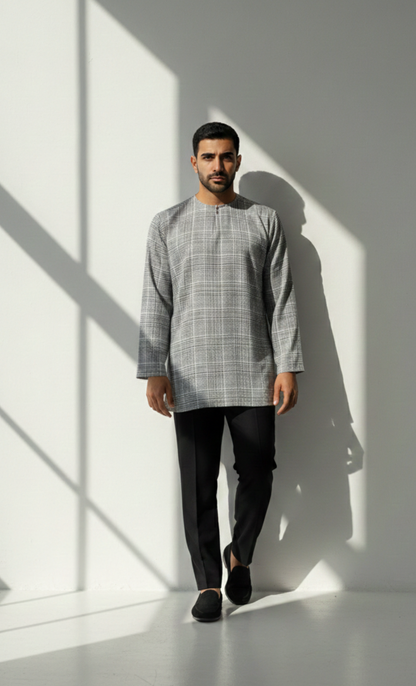 KURTA HOUNDSTOOTH - WHITE