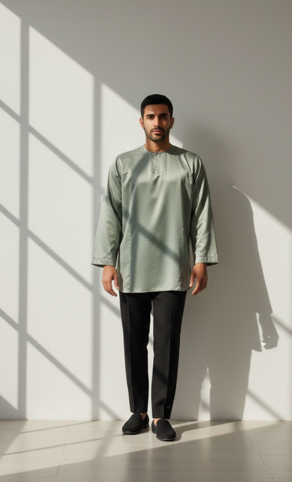 KURTA SATIN - SAGE GREEN