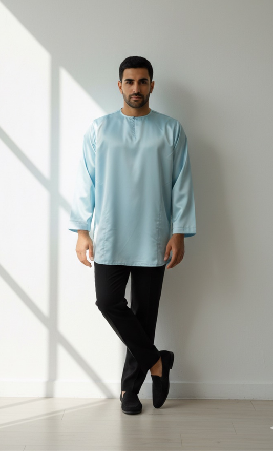 KURTA SATIN - SKY BLUE