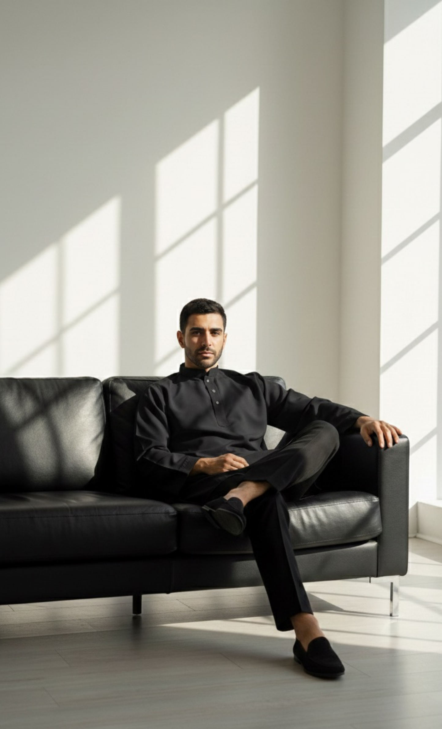 KURTA SUPERSILKY COLLAR - BLACK