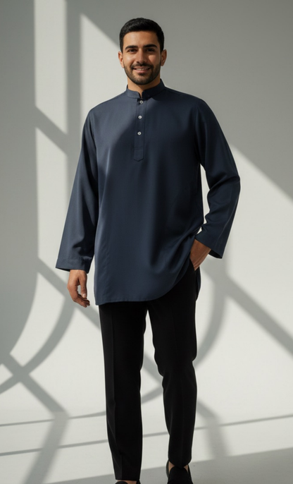 KURTA SUPERSILKY COLLAR - GREY