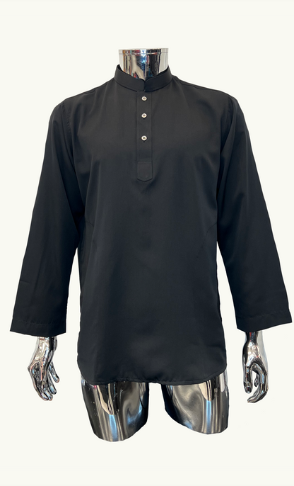 KURTA SUPERSILKY COLLAR - BLACK