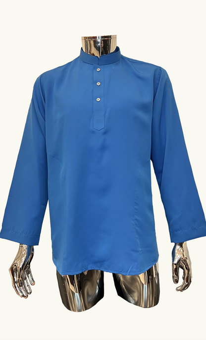KURTA SUPERSILKY COLLAR - BLUE