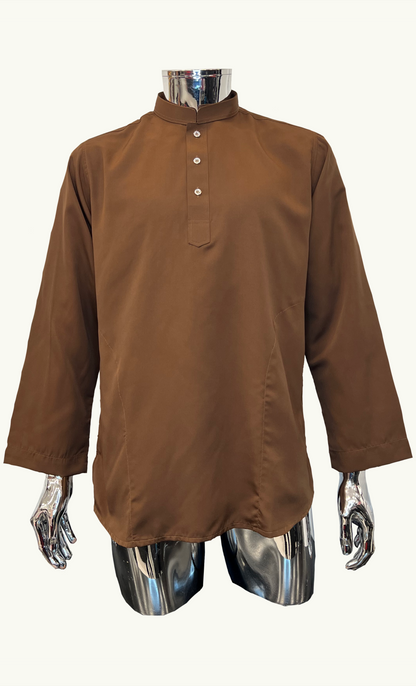 KURTA SUPERSILKY COLLAR - BROWN