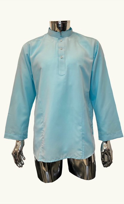 KURTA SUPERSILKY COLLAR - TURQUOISE