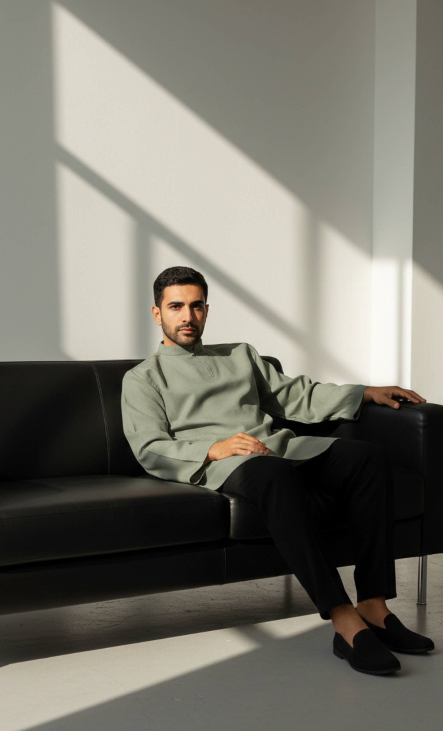 KURTA ZUBAIR - MUTED SAGE GREEN