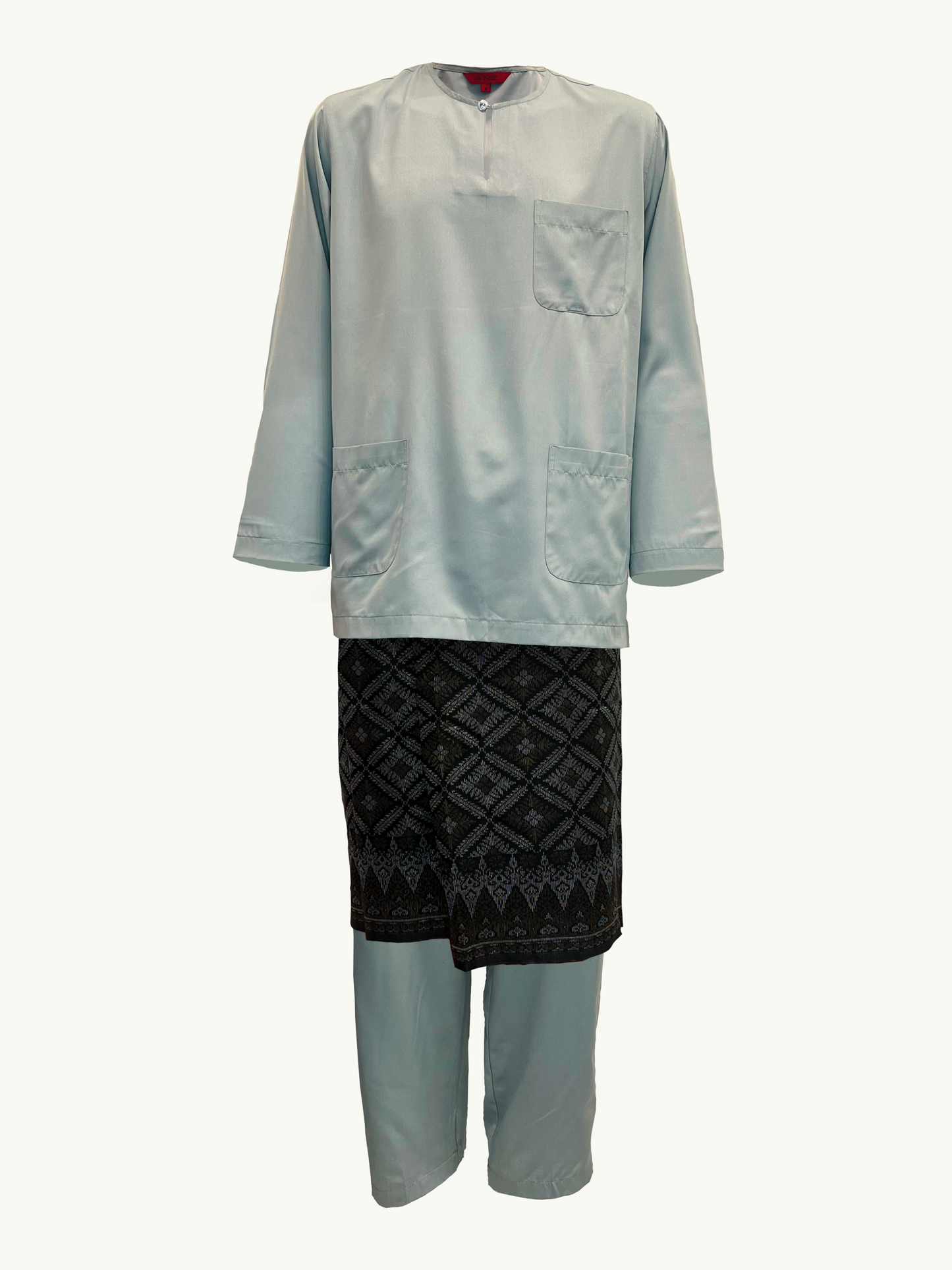 BAJU MELAYU AMIIR TELUK BELANGA (BASIC) - LIGHT GREY