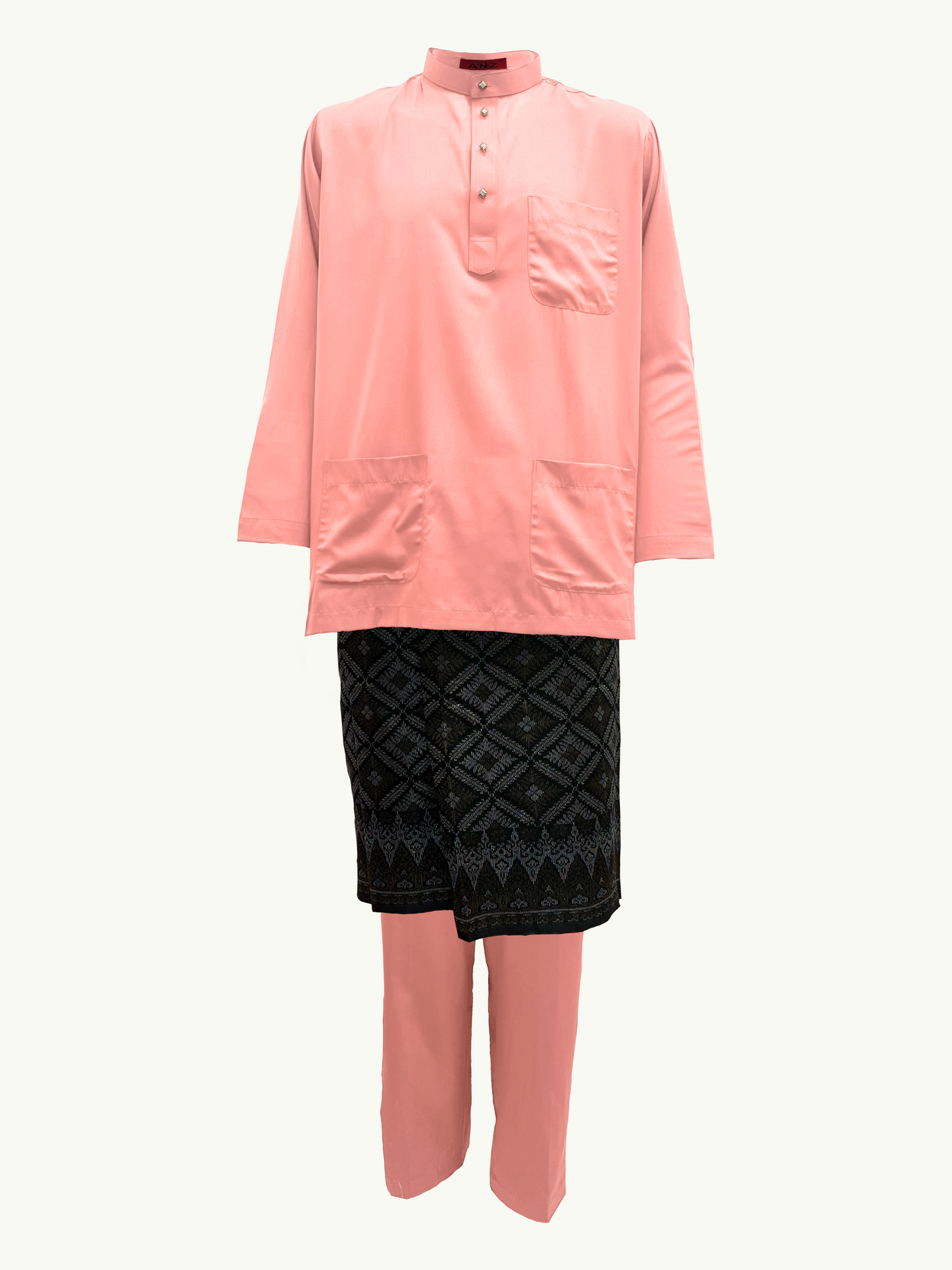 BAJU MELAYU AMIIR CEKAK MUSANG (LOT 5) - LIGHT SALMON PINK