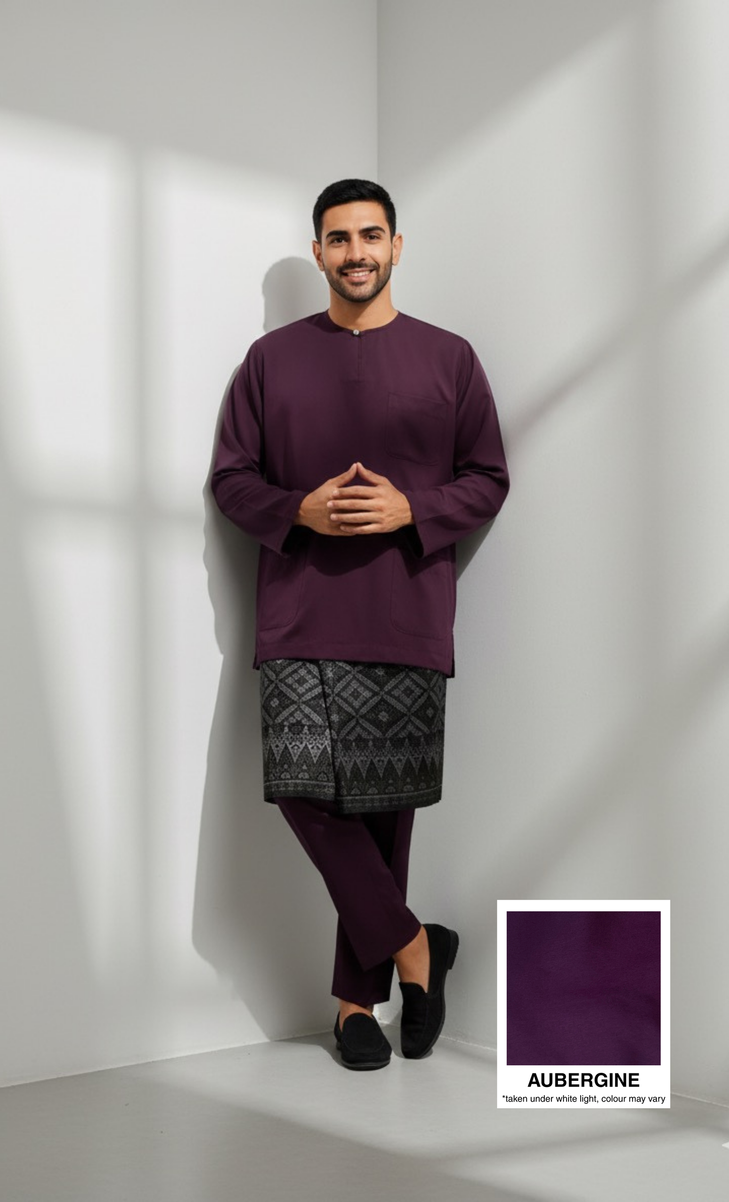 BAJU MELAYU AMIIR TELUK BELANGA (LOT 1) - AUBERGINE