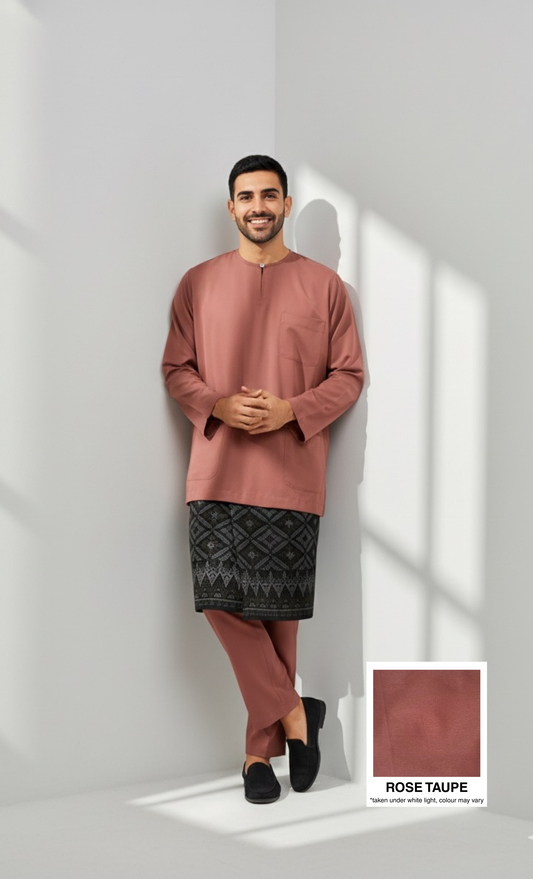 BAJU MELAYU AMIIR TELUK BELANGA (LOT 1) - ROSE TAUPE
