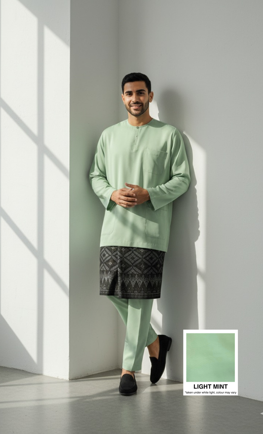 BAJU MELAYU AMIIR TELUK BELANGA (LOT 2) - LIGHT MINT
