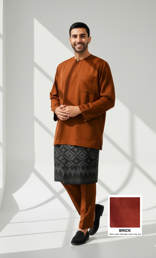 BAJU MELAYU AMIIR TELUK BELANGA (LOT 3) - BRICK