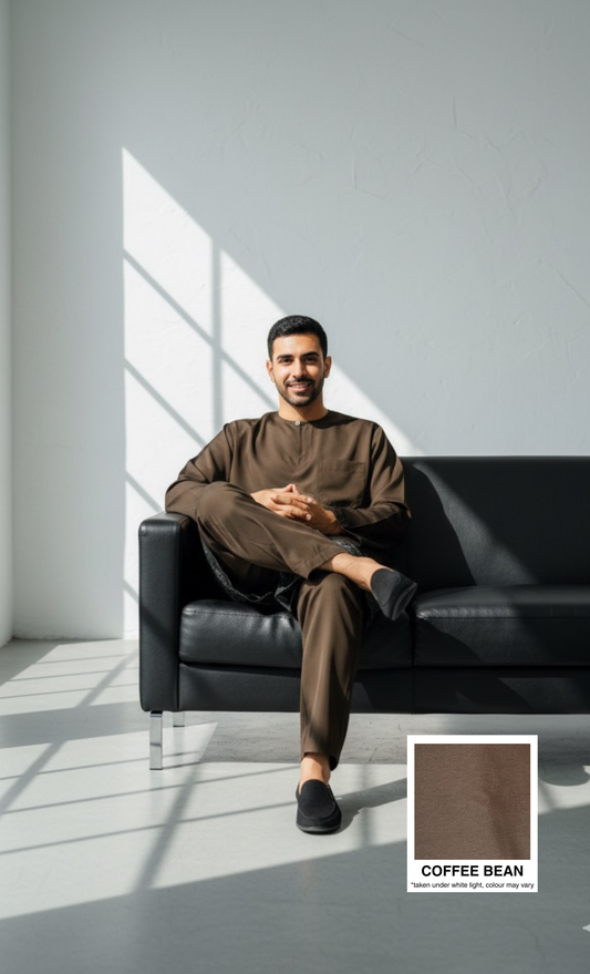 BAJU MELAYU AMIIR TELUK BELANGA (LOT 3) - COFFEE BEAN