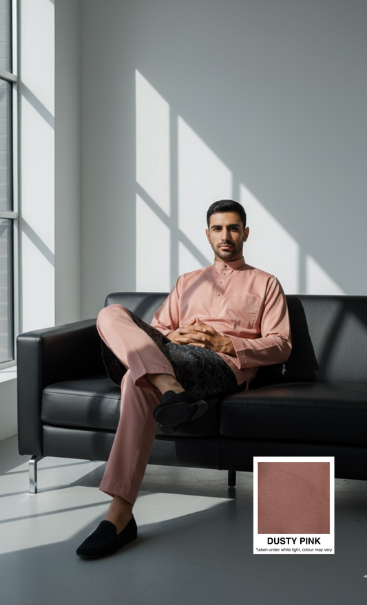 BAJU MELAYU AMIIR CEKAK MUSANG (LOT 4) - DUSTY PINK