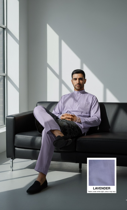 BAJU MELAYU AMIIR CEKAK MUSANG (LOT 4) - LAVENDER
