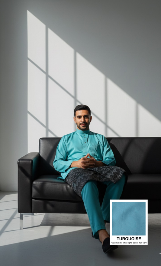 BAJU MELAYU AMIIR CEKAK MUSANG (LOT 4) - TURQUOISE