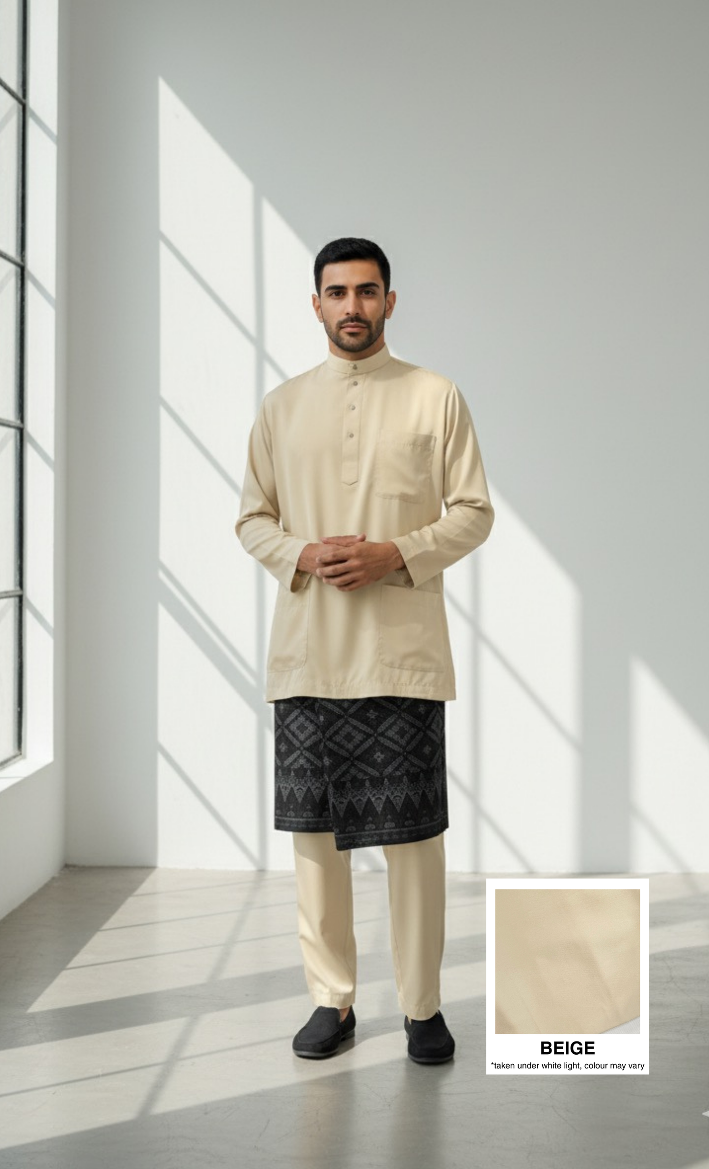 BAJU MELAYU AMIIR CEKAK MUSANG (LOT 5) - BEIGE