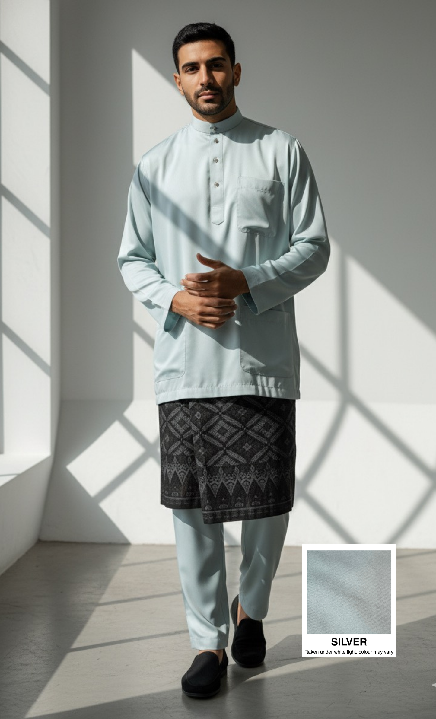 BAJU MELAYU AMIIR CEKAK MUSANG (LOT 5) - SILVER