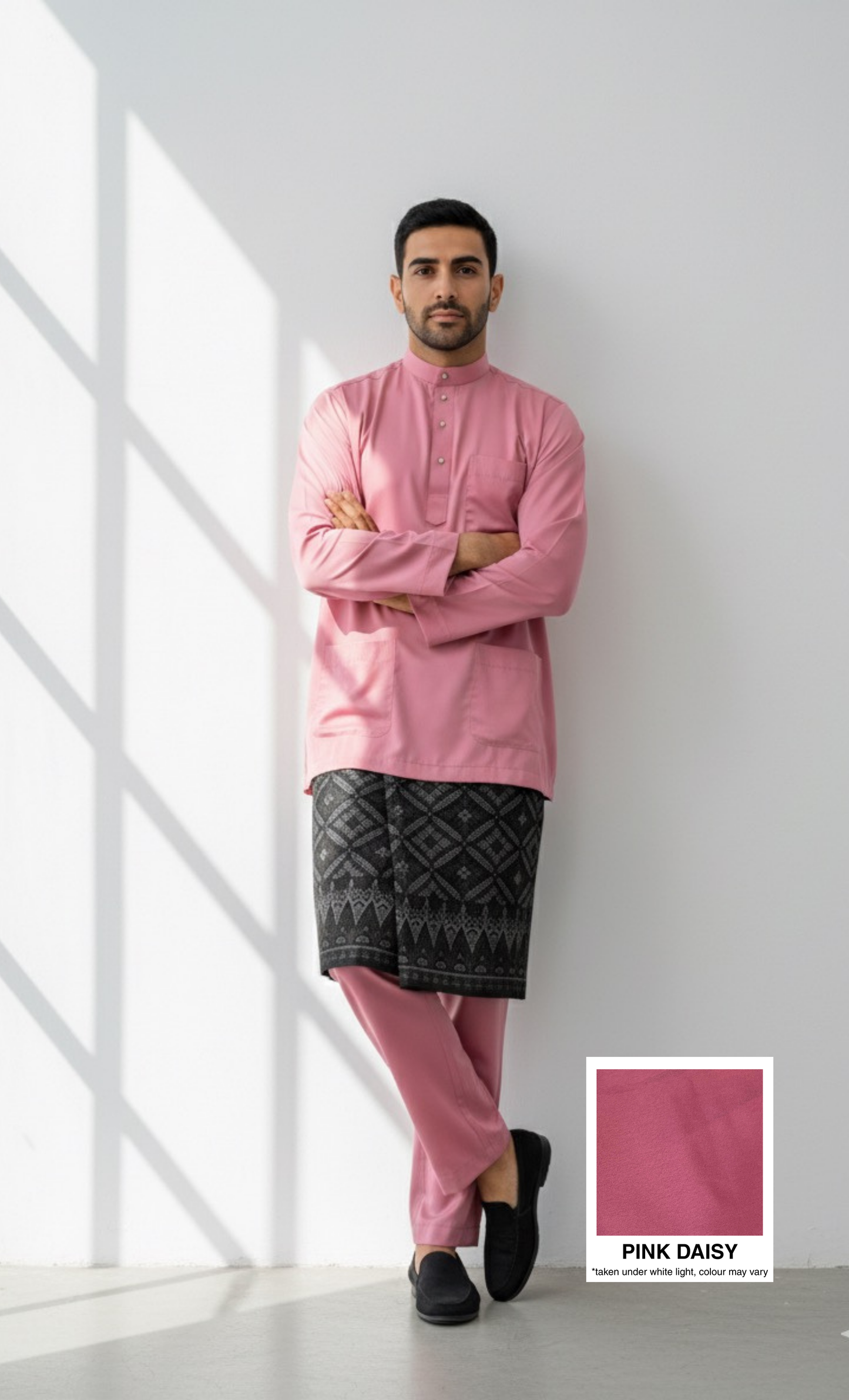 BAJU MELAYU AMIIR CEKAK MUSANG (LOT 6) - PINK DAISY