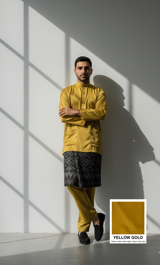 BAJU MELAYU AMIIR CEKAK MUSANG (LOT 6) - YELLOW GOLD
