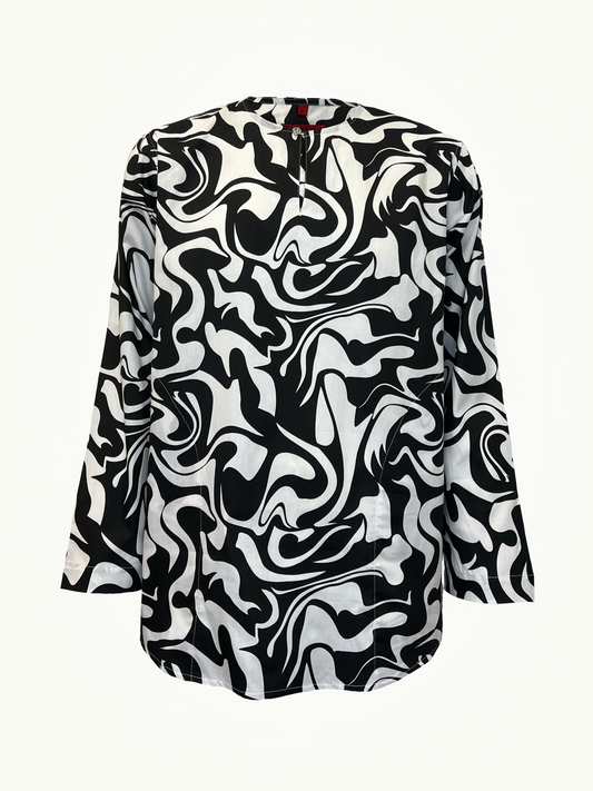 KURTA MARBLE - BLACK