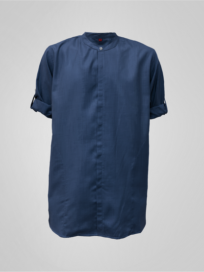 KURTA ROSSO WITH COLLAR - DARK BLUE