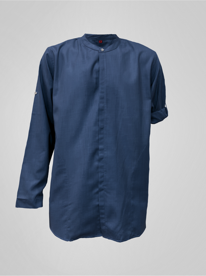 KURTA ROSSO WITH COLLAR - NAVY BLUE
