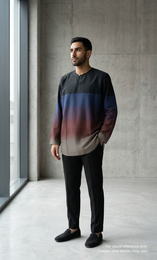 KURTA OMBRÉ - BLACK