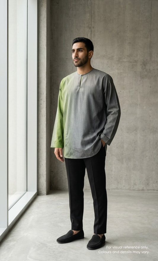 KURTA OMBRÉ - GREEN/GREY