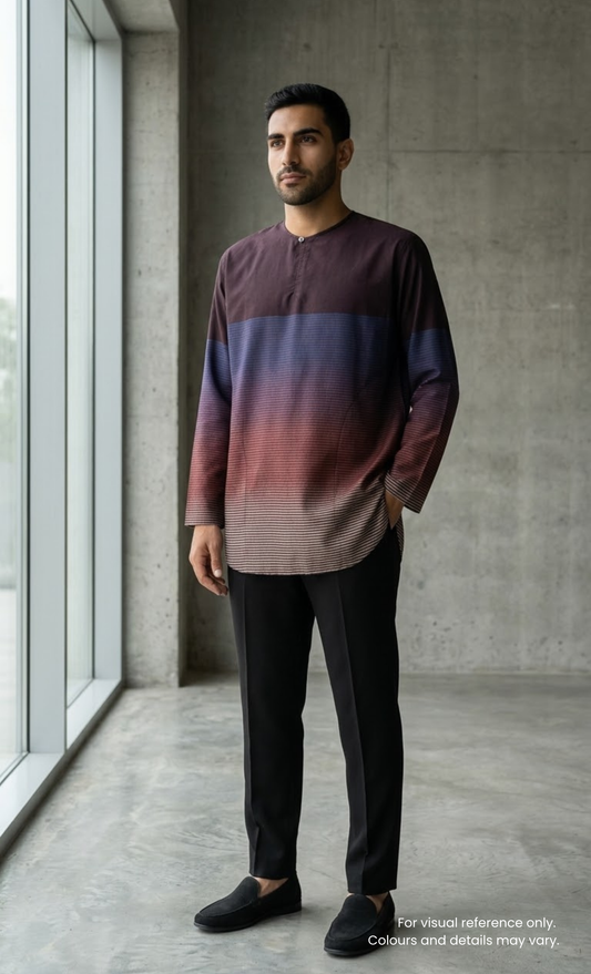 KURTA OMBRÉ - MAROON