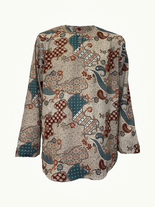 KURTA BATIK - PAISLEY, NUDE