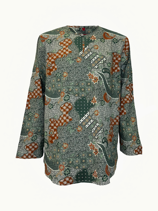 KURTA BATIK - PAISLEY, SAGE