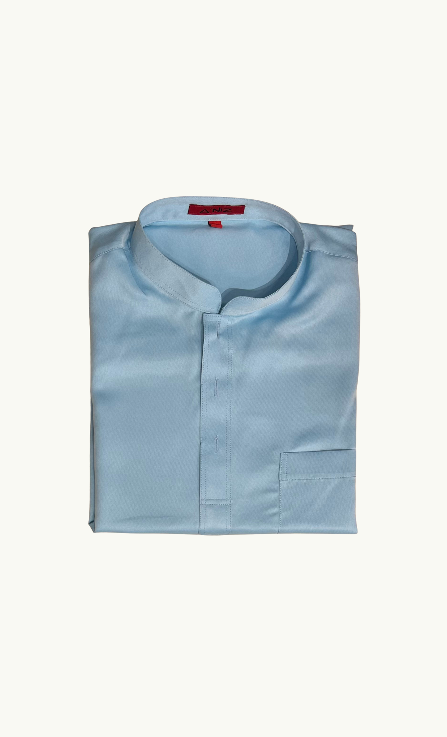 LUX BAJU MELAYU CEKAK MUSANG - SATIN, SKY BLUE