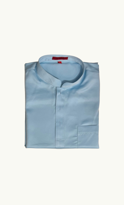 LUX BAJU MELAYU CEKAK MUSANG - SATIN, SKY BLUE